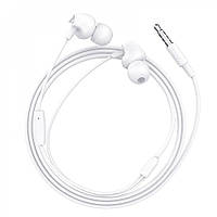 Проводные вакуумные наушники Hoco M60 Perfect Sound 3,5мм (mini-jack) 1,2м с микрофоном white