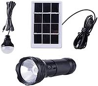 LED фонарь с солнечной панелью и лампочкой с USB-зарядкой 1000мАч,Портативный комплект hop
