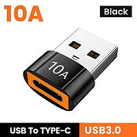 Переходник 10А USB-C Female на USB-A Male для смартфона