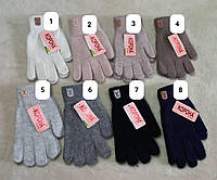 Женские вязаные перчатки Ангора с начесом Зима One Size