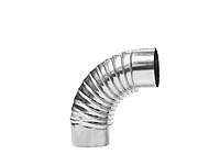 Коліно гофроване, оцинкованное, 90 град. для димоходу, діаметр 110 мм