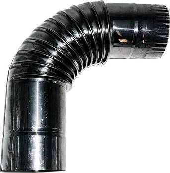 Коліно димохідне, одностінне 90 градусів (нержавіюча сталь) діаметр 110 мм