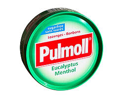 Льодяники без цукру зі смаком евкаліпта та ментолу Pulmoll Eucalyptus Menthol, 45 г (4002590703947)