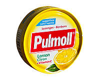 Леденцы без сахара со вкусом лимона и лемонграсса Pulmoll Lemon Citron + Vitamin C, 45 г (4002590703985)