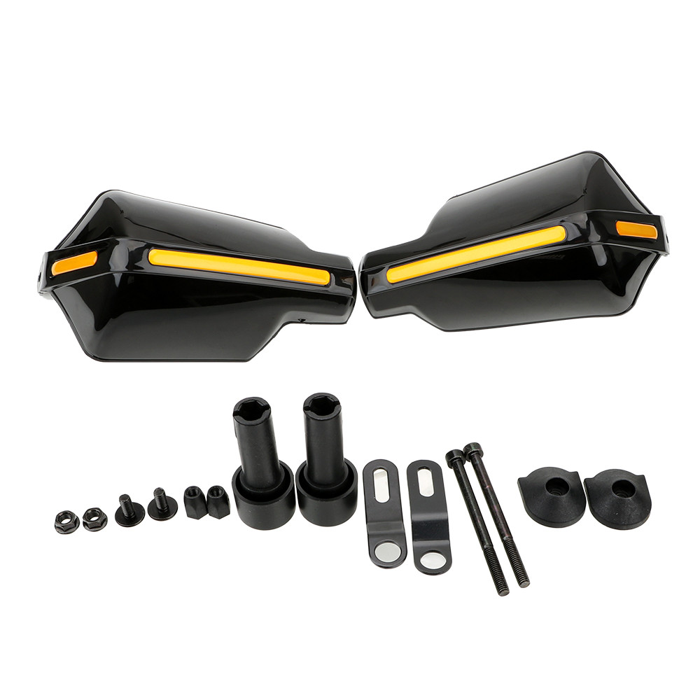 Вітрозахист керма мотоцикла чорні з відбивачами пластик, фото 1