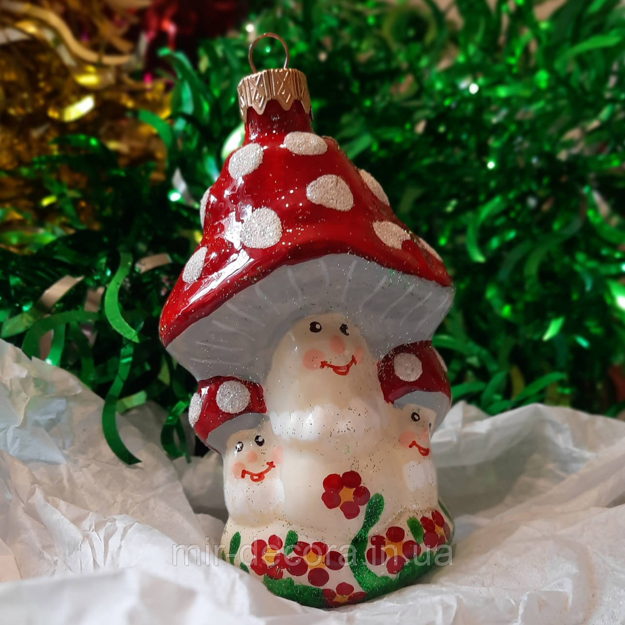 Формова новорічна іграшка Гриб казковий, фото 1