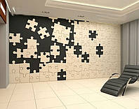 Гипсовая 3d панель для стен "Пазлы" (декоративная стеновая 3д панель)