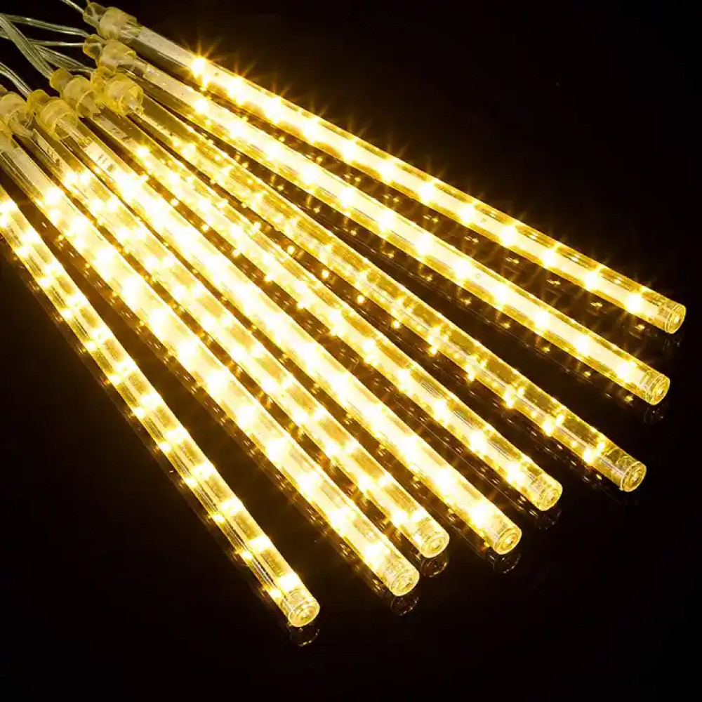 Новорічна LED гірлянда штора Бурульки 8 шт., 3х0,5 м, 220V, IP44 Теплий білий