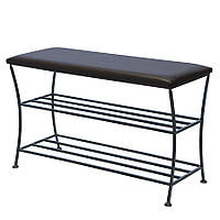 Кована банкетка Fenster Стиль Чорна оббивка екошкіра Аполлон Браун