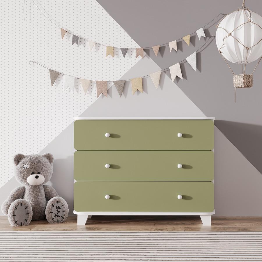 Комод детский Fenster Ариэль Белый/Хамелеон