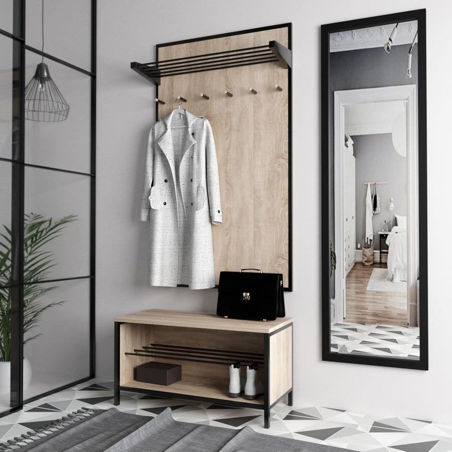 Прихожая Fenster Панорама Чёрная ДСП дуб сонома, фото 1