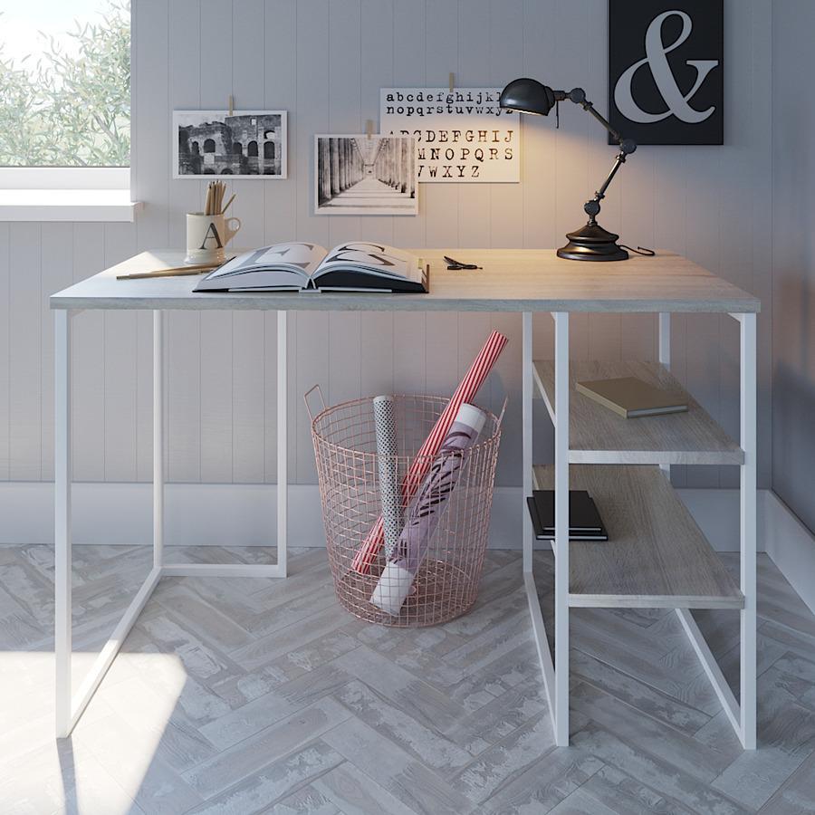 Компьютерный стол Fenster Универ 3 Белый 740x1200x600 ДСП Дуб сонома