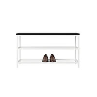 Банкетка металлическая Fenster БТ-880 Белая ДСП Чёрное