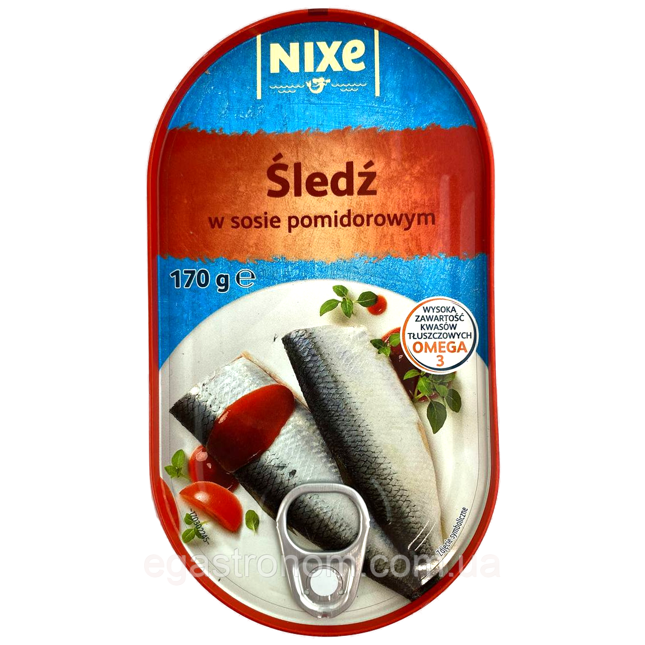 Оселедець в томатному соусі Нікс Nixe sledz w sosie pomidorowym 170g 39шт/ящ (Код: 00-00015302), фото 1