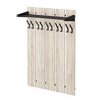 Вешалка в прихожую Fenster Прага Чёрная ДСП Дуб сонома