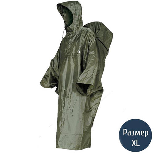 Дождевик-пончо с отделением для рюкзака Tatonka Cape Men (р.XL), хаки ...