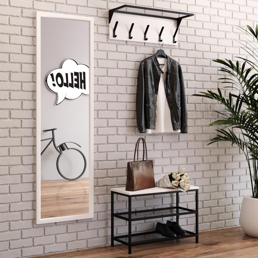 Прихожая Fenster Эмбер Лайт 1 680 Чёрная ДСП белое