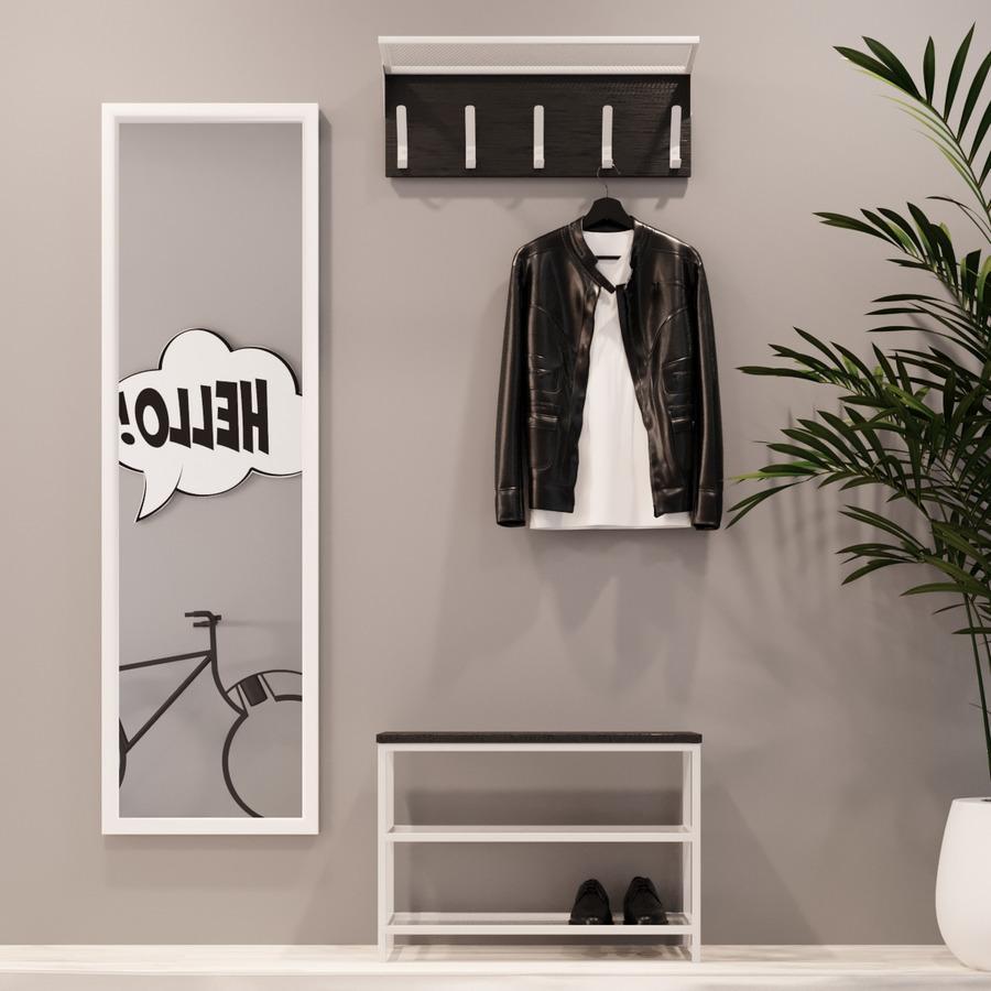 Прихожая Fenster Эмбер Лайт 1 680 Белая ДСП чёрное