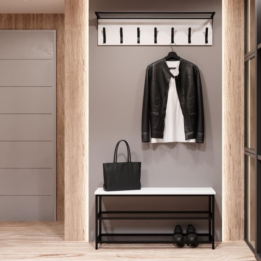 Прихожая Fenster Эмбер 3 990 Чёрная ДСП белое