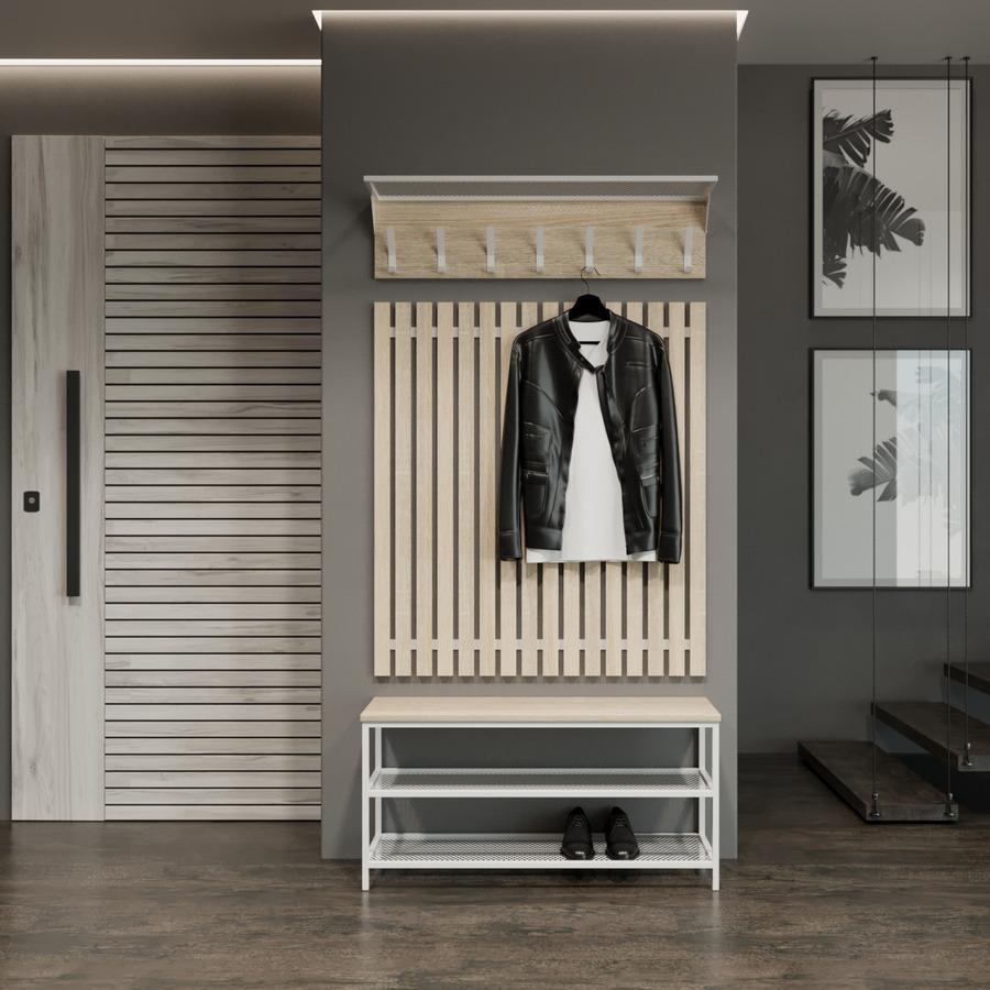 Прихожая Fenster Эмбер 4 990 Белая ДСП дуб сонома