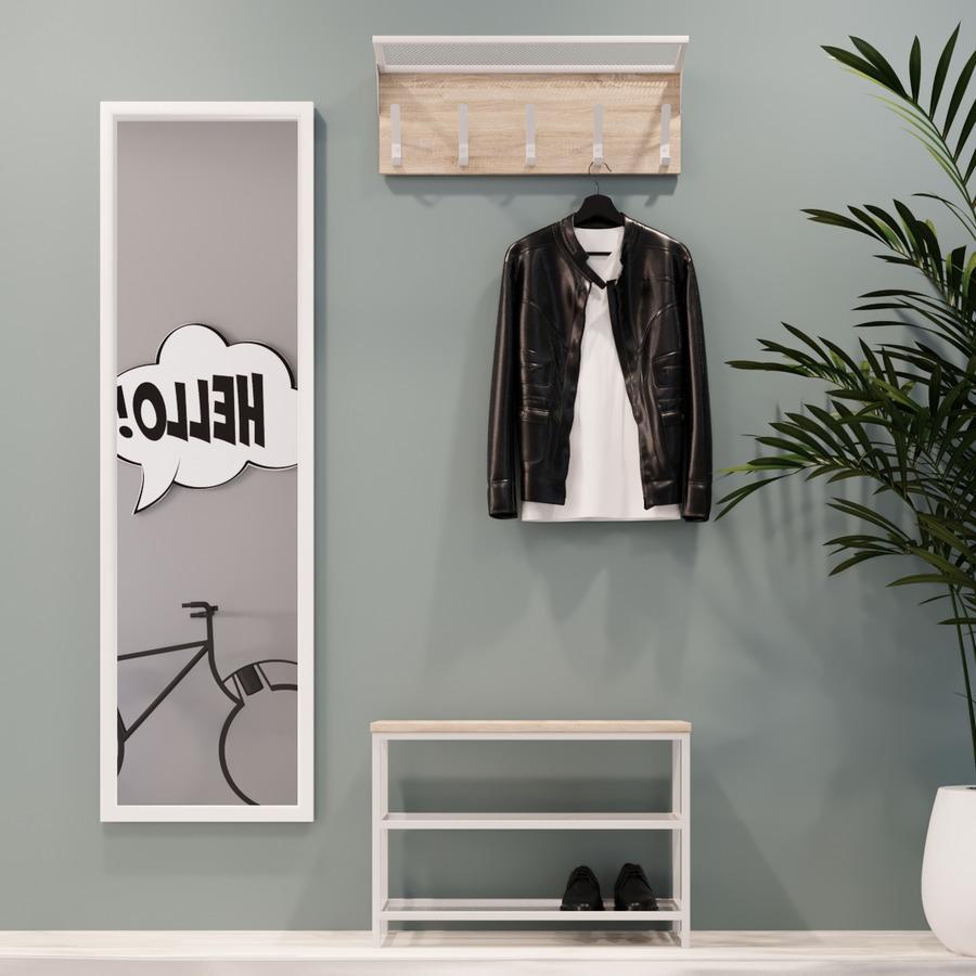 Прихожая Fenster Эмбер Лайт 1 680 Белая ДСП дуб сонома