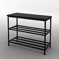 Банкетка с полками для обуви Fenster Оливия Чёрная