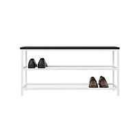 Банкетка металлическая Fenster БТ-990 Белая ДСП Чёрное