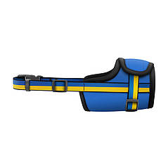 Намордник для собак WAUDOG Nylon, малюнок "Colors of freedom", пластиковий фастекс, розмір M, О 19-26 см, фото 3
