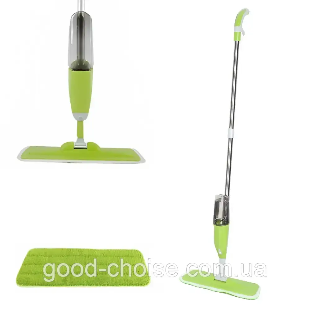 Швабра з розпилювачем для миття підлог Water Spray Mop, Зелена / Швабра для прибирання, фото 1