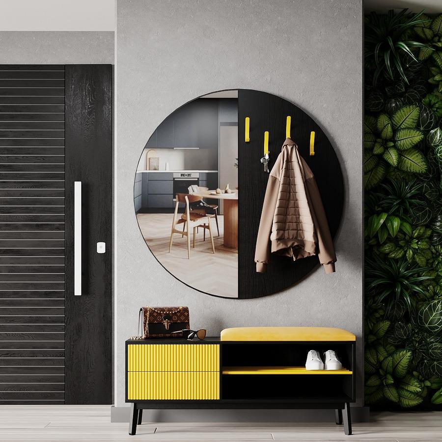 Прихожая Брюссель 2 Чёрный Жёлтый