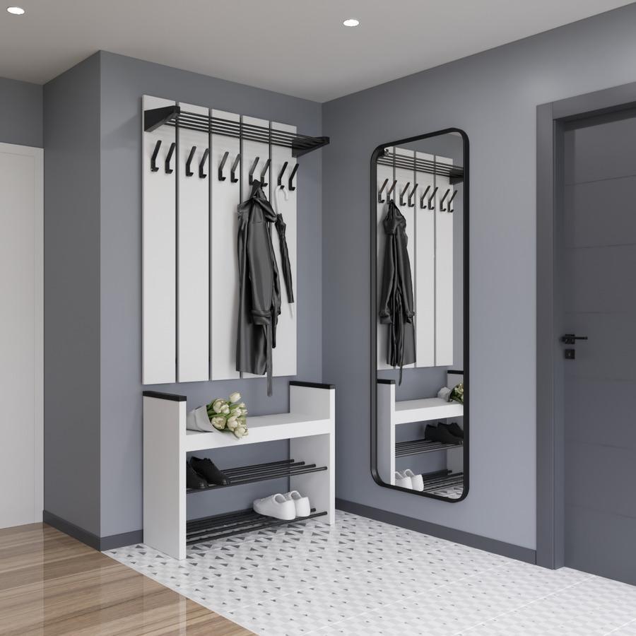 Прихожая Fenster Картель Чёрная ДСП белое