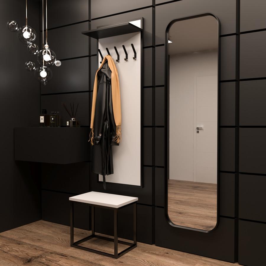 Прихожая Fenster Бавария Чёрная ДСП белое