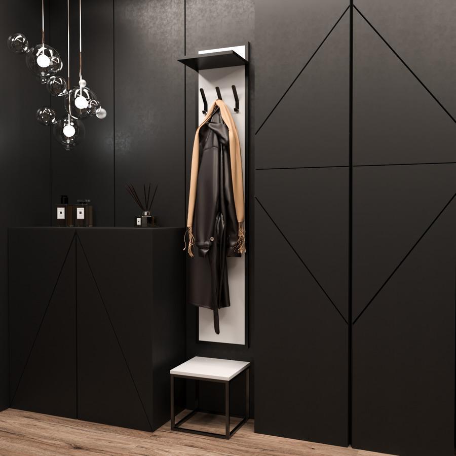 Прихожая Fenster Бавария 2 Чёрная ДСП белое