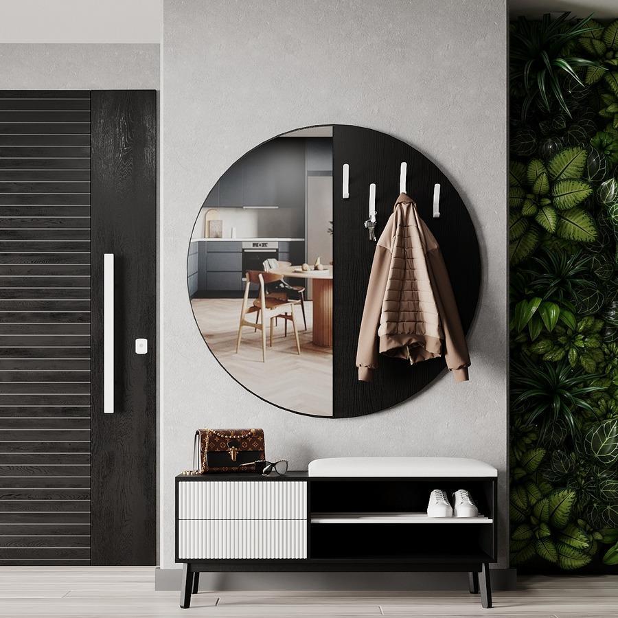 Прихожая Брюссель 2 Чёрный Белый