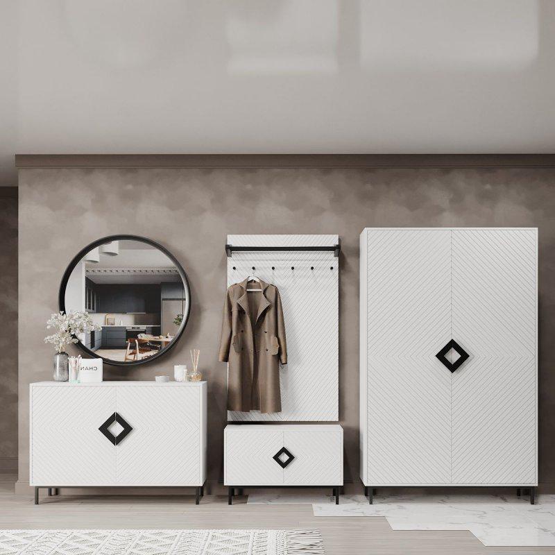 Прихожая Fenster Оксфорд 3 Чёрная Белая