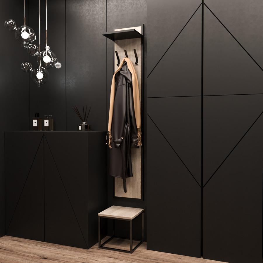 Прихожая Fenster Бавария 2 Чёрная ДСП дуб сонома