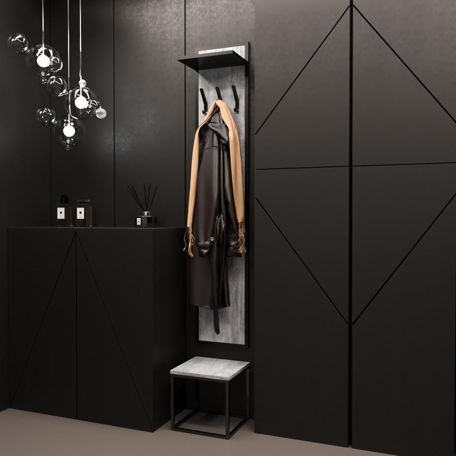 Прихожая Fenster Бавария 2 Чёрная ДСП урбан, фото 1