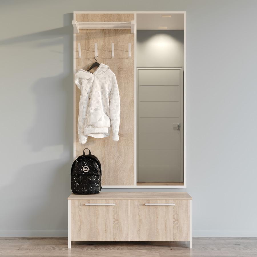 Прихожая Fenster Софт 2 Белая ДСП Дуб сонома, фото 1