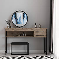 Туалетный столик с зеркалом и банкеткой Fenster Даймонд Чёрный ДСП аликанте