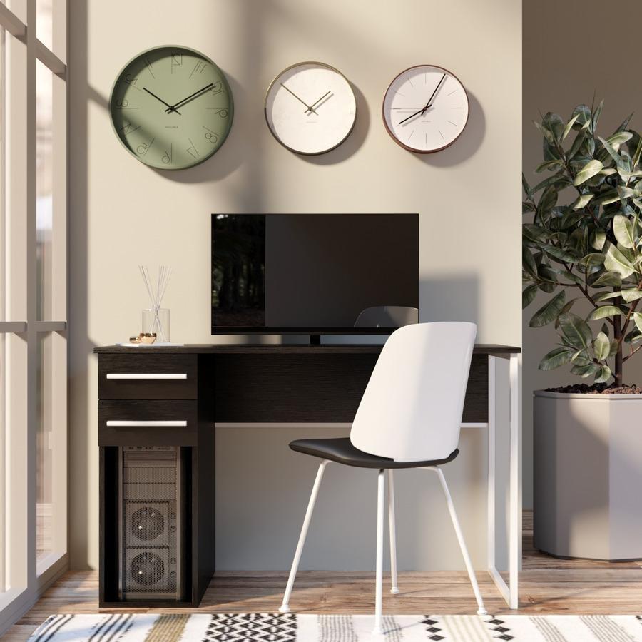 Стол компьютерный Fenster Альянс 2 Белый 74x120x62 столешница Чёрная