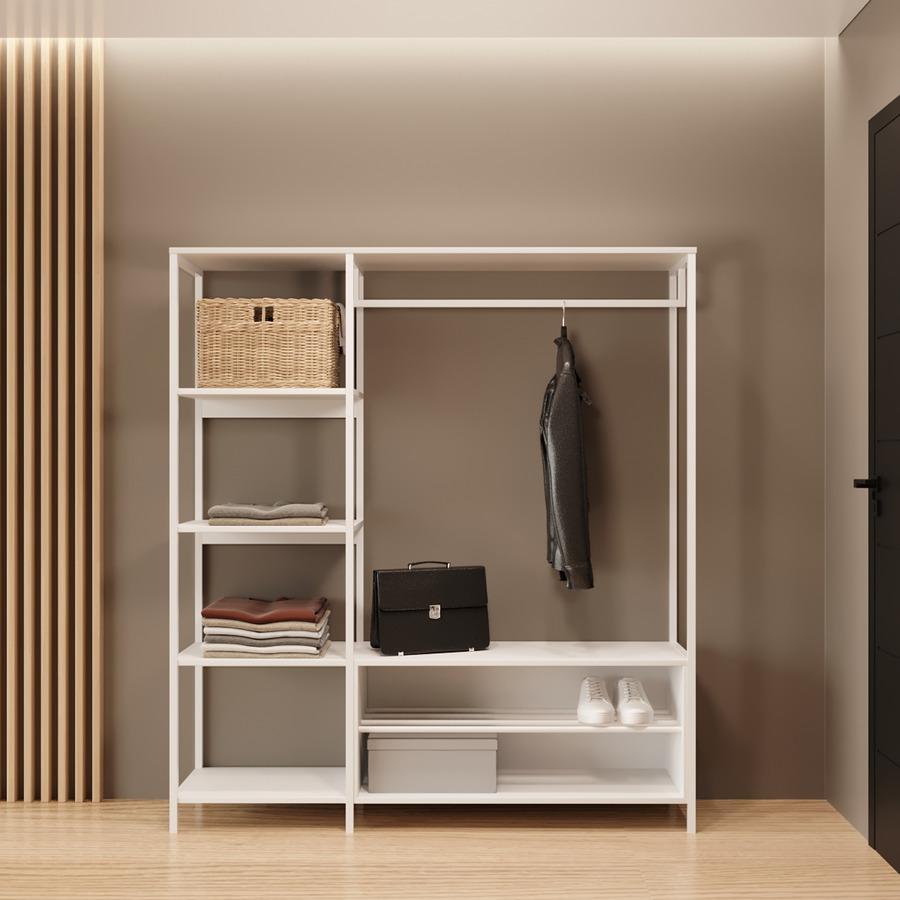 Прихожая Fenster Дакота 2 Белая 160x143,5x36,5 ДСП Белое