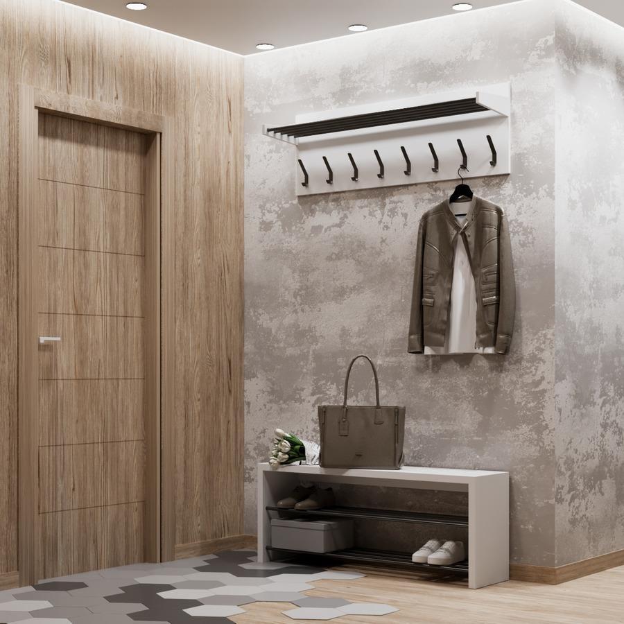 Прихожая Fenster Вива Чёрная ДСП Белое