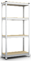 Стелаж Бюджет ОМ 1600х800х300 Міткас, 175 кг/полка, 4 полиці, МДФ, оцинкований, металевий, на балкон