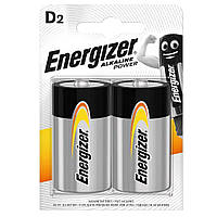 Батарейка щелочная, Alkaline D Power (LR20) Energizer 1.5V, 2шт. в блистере