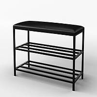 Банкетка с полками для обуви Fenster Альма Чёрная