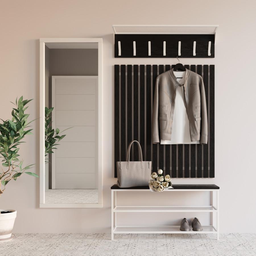 Прихожая Fenster Эмбер 1 990 Белая ДСП чёрная