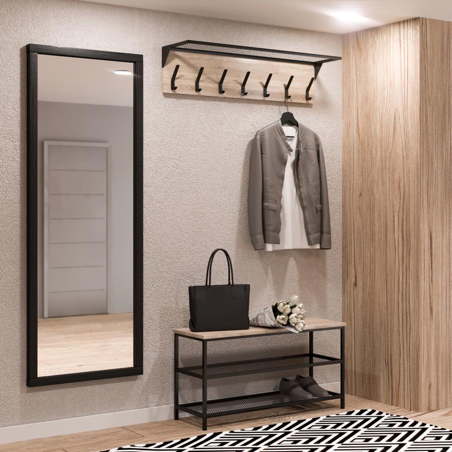 Прихожая Fenster Эмбер 2 990 Чёрная ДСП дуб сонома