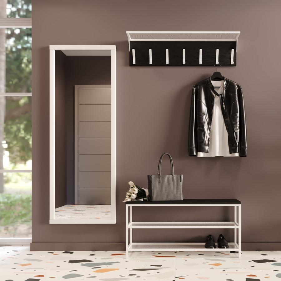 Прихожая Fenster Эмбер 2 990 Белая ДСП чёрное