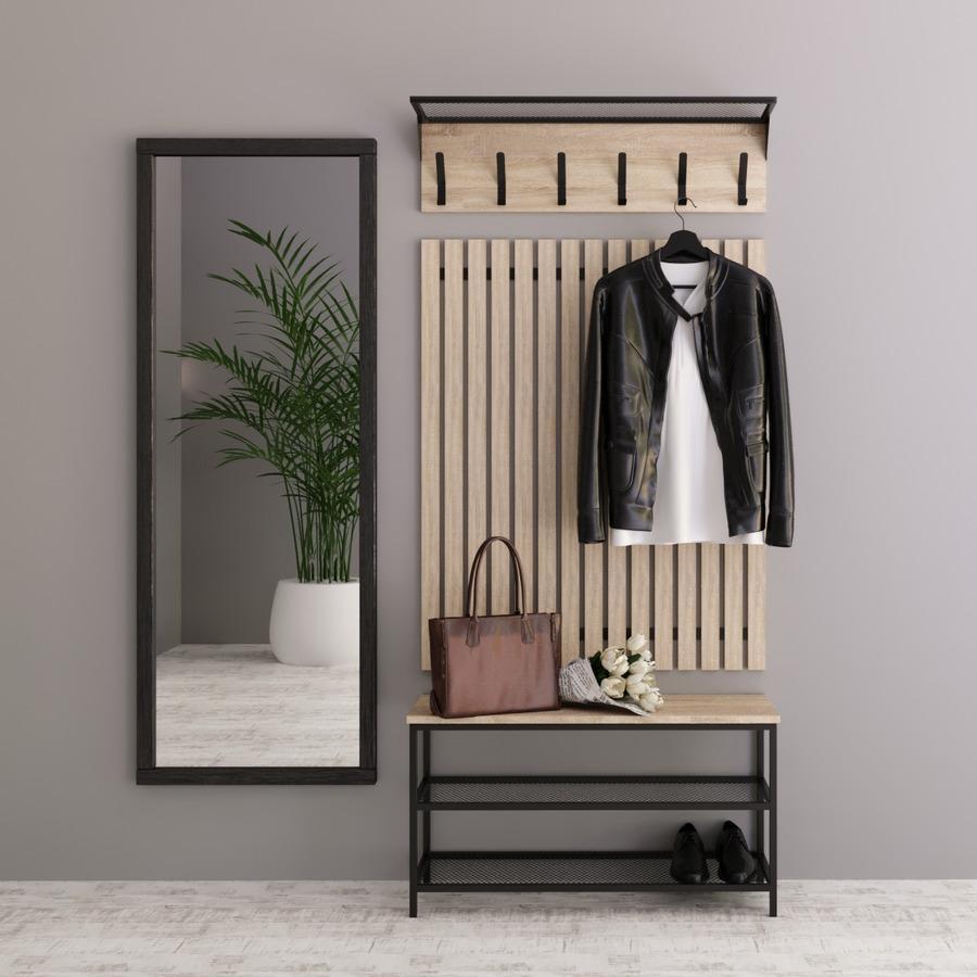 Прихожая Fenster Эмбер 1 880 Чёрная ДСП дуб сонома