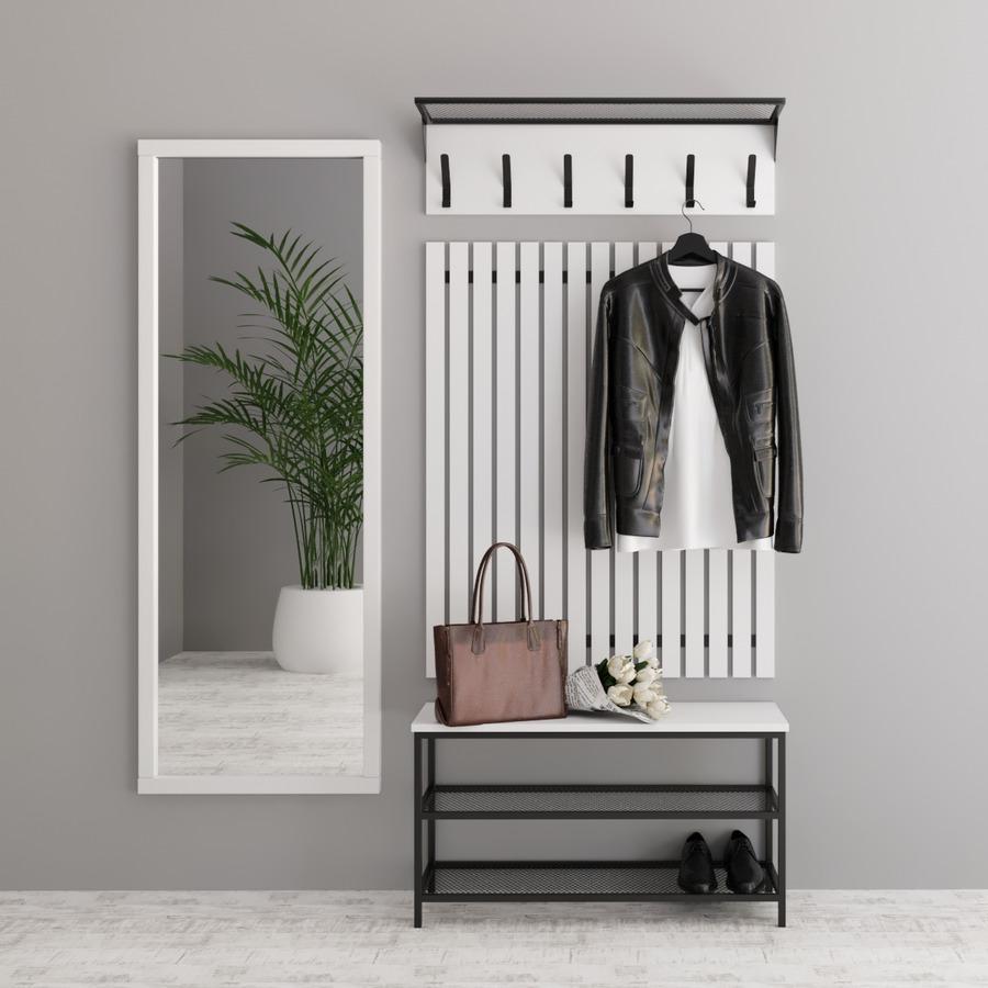 Прихожая Fenster Эмбер 1 880 Чёрная ДСП белое